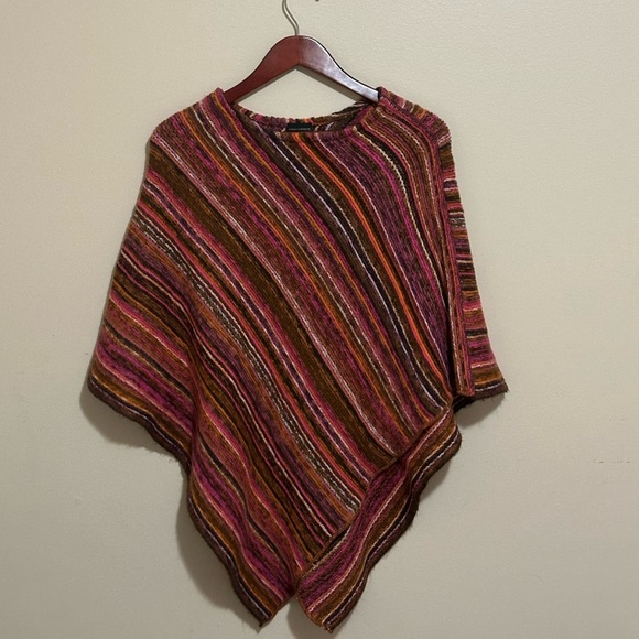 Coco + Carmen Sweaters - Coco + Carmen Multicolor Knit Poncho in excellent condition
